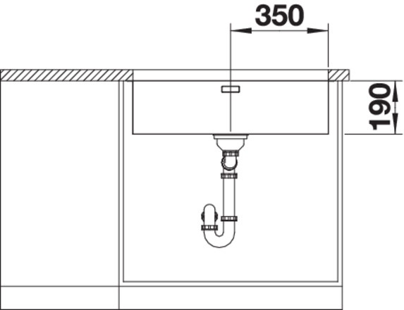BLANCO Andano 700-U Lavello Sottotop Monovasca 74 x 44 cm in Acciaio Inox 18/10 con Piletta da 3½