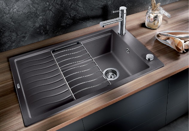 Blanco ELON XL 6 S Lavello Incasso 1 Vasca 78x50 cm in Silgranit Caffè con Gocciolatoio Reversibile