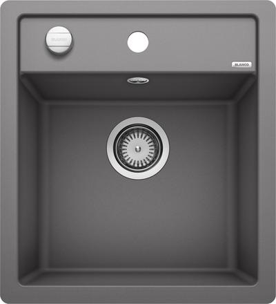 Blanco DALAGO 45-F Lavello Filotop in Silgranit® Grigio Roccia - Dimensioni 455x500 mm, Monovasca con Piletta da 3½