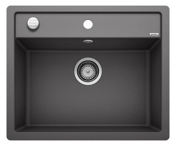 Blanco DALAGO 6-F Lavello Monovasca Filotop in Silgranit PuraDur - Grigio Roccia - 605 x 500 mm - Profondità Vasca 190 mm