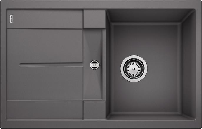 Blanco METRA 45 S Lavello Incasso 78 x 50 cm in Silgranit Grigio Roccia - 1 Vasca Gocciolatoio Reversibile