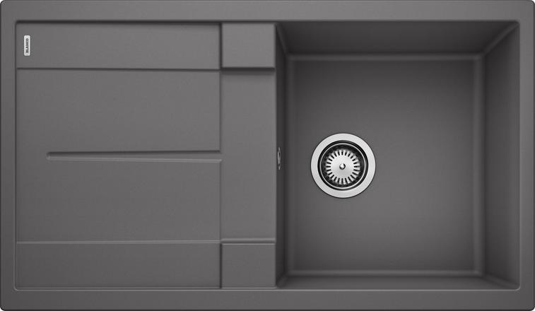 BLANCO METRA 5 S Lavello Incasso 86 x 50 cm in Silgranit Grigio Roccia con Gocciolatoio Reversibile