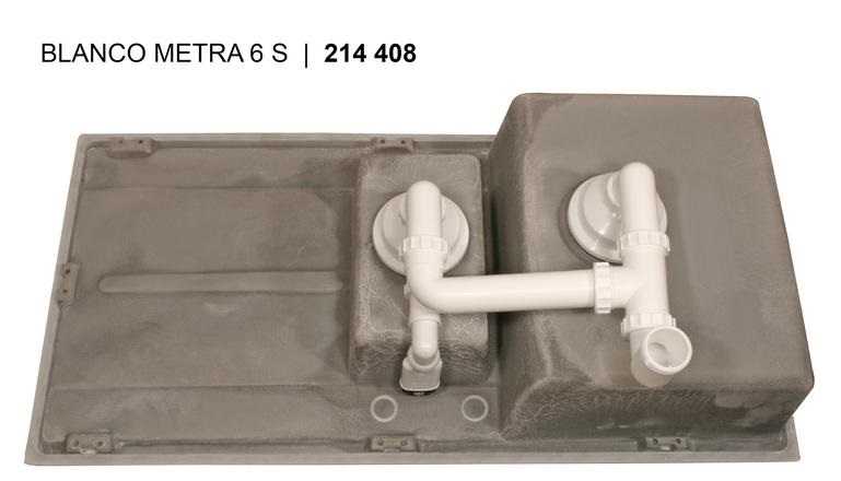 BLANCO METRA 6 S Lavello Incasso 100 x 50 cm in Silgranit Grigio Roccia - 1 Vasca e 1/2 con Gocciolatoio Reversibile