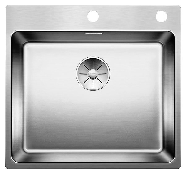 BLANCO ANDANO 500-IF/A Lavello Semifilo/Filotop Rettangolare in Acciaio Inox 54x50 cm con 1 Vasca e Piletta da 3½