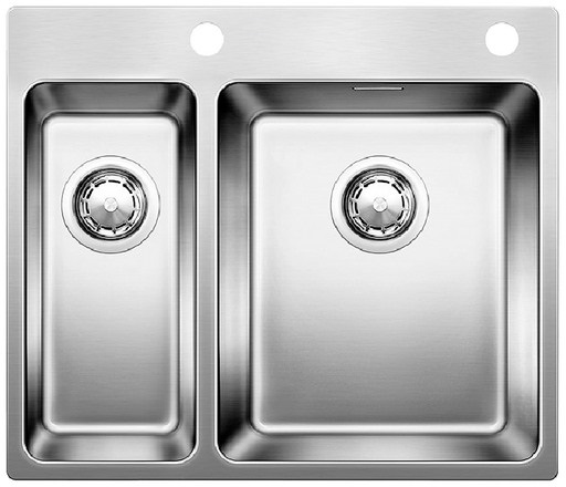 BLANCO Andano 340/180-IF/A Lavello Rettangolare 58,5 x 50 cm in Acciaio Inox con 2 Vasche e Accessori Inclusi