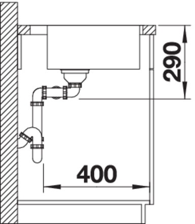 Blanco Andano 400/400-IF/A Lavello Semifilo/Filotop 90 cm x 50 cm in Acciaio Inox 18/10 con 2 Vasche e Accessori Inclusi