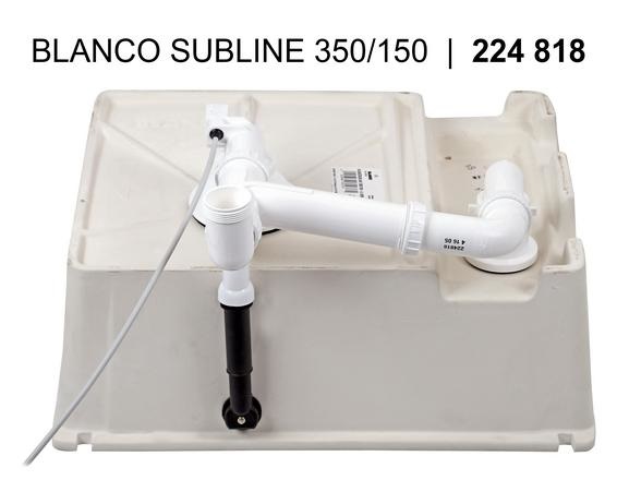 BLANCO SUBLINE 350/150-U Lavello Sottotop in Ceramica Porcellanata PuraPlus® Magnolia Brillante 57 x 46 cm con 1 Vasca e Vaschetta