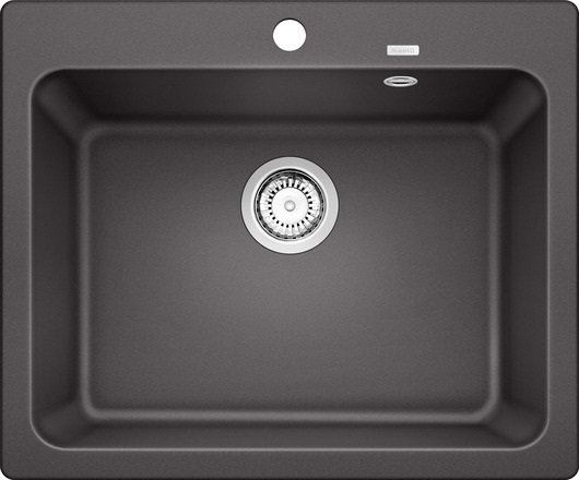 BLANCO NAYA 6 Lavello Monovasca 61.5x51 cm in Silgranit Grigio Roccia - Sopratop con Piletta e Sifone