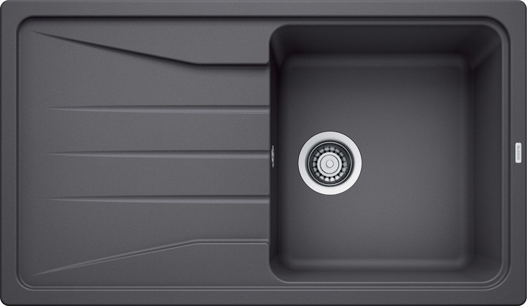 BLANCO SONA 5 S Lavello Incasso 1 Vasca con Gocciolatoio Reversibile in Silgranit Grigio Roccia - Dimensioni 86 x 50 cm