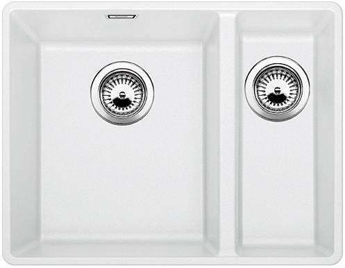 Blanco Subline 340/160-F Lavello Filotop in Silgranit Bianco con Vasca Sinistra e Gocciolatoio - Dimensioni 55.2 x 42.7 cm