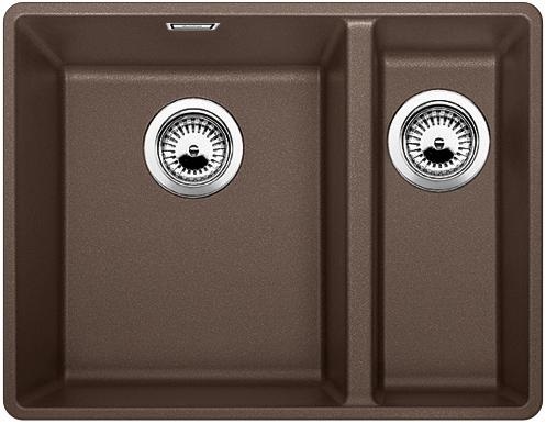 BLANCO SUBLINE 340/160-F Lavello Filotop in Silgranit Caffè 55.2x42.7 cm con Vasca Grande a Sinistra e Piletta da 3½