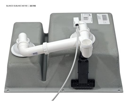 Blanco SUBLINE 340/160-U Lavello Sottotop in Silgranit Caffè con 1 Vasca Grande e 1/2, Dimensioni 55.5x46 cm, Profondità Vasche 190/130 mm, Base 60 cm