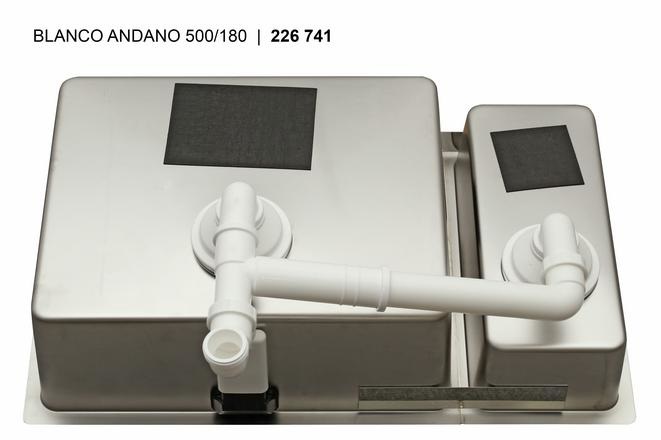 Blanco Andano 500/180-U Lavello Sottotop Inox 74.5x40 cm con Vasca Sinistra e Piletta 3½