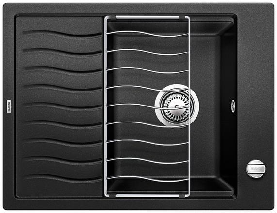 Blanco ELON 45 S Lavello Sopratop 1 Vasca Gocciolatoio Reversibile in Silgranit Antracite - 65x50 cm