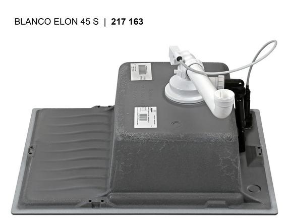 Blanco ELON 45 S Lavello Sopratop Bianco in Silgranit PuraDur - 1 Vasca Gocciolatoio Reversibile - Dimensioni 650x500 mm