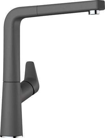 BLANCO AVONA-S Miscelatore Cucina Monocomando con Doccetta Estraibile - Grigio Roccia - Silgranit - Canna Girevole fino a 190°