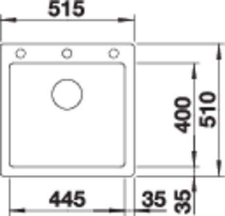 BLANCO PLEON 5 Lavello Monovasca Tartufo in Silgranit PuraDur - Dimensioni 515 x 510 mm, Profondità Vasca 220 mm, Base Sottolavello 50 cm