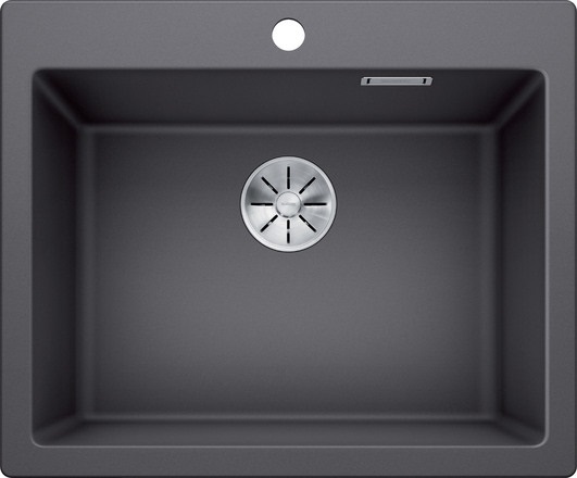 BLANCO PLEON 6 Lavello Monovasca Grigio Roccia in Silgranit PuraDur - Dimensioni 615 x 510 mm, Profondità Vasca 220 mm, Incasso 595 x 490 mm