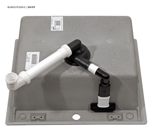 Blanco PLEON 6 Lavello Monovasca Tartufo in Silgranit PuraDur - Dimensioni 615 x 510 mm, Profondità Vasca 220 mm, Incasso 595 x 490 mm