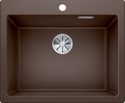 Blanco Pleon 6 Lavello Monovasca Caffè in Silgranit PuraDur - Dimensioni 615 x 510 mm, Profondità Vasca 220 mm, Incasso 595 x 490 mm