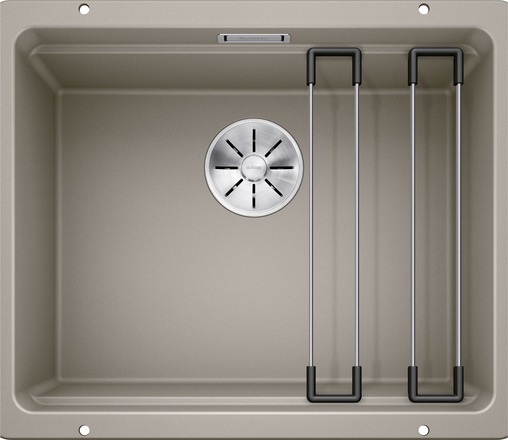 Blanco ETAGON 500-U Lavello Sottotop 53x46 cm Tartufo in SILGRANIT® PuraDur® con Piletta e Barre in Acciaio Inox
