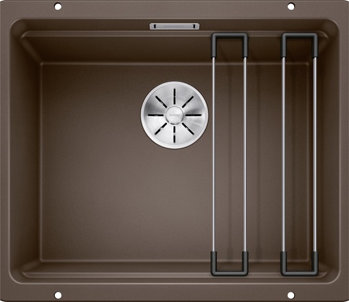 Blanco ETAGON 500-U Lavello Sottotop 53x46 cm in SILGRANIT® Caffè con Piletta 3,5 e Barre in Acciaio Inox
