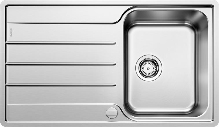 BLANCO LEMIS 45 S-IF Lavello 1 Vasca Reversibile 86x50 cm in Acciaio Inox 18/10 con Gocciolatoio e Comando Saltarello Incluso