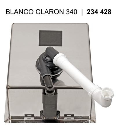 BLANCO CLARON 340-U Lavello Sottotop Monovasca 34 x 40 cm in Acciaio Inox Durinox con Piletta 3½