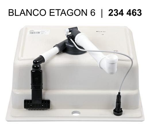BLANCO Etagon 6 Lavello in Ceramica PuraPlus® Sopratop - Basalto - 1 Vasca - Dimensioni 584 x 510 mm - Profondità Vasca 220 mm