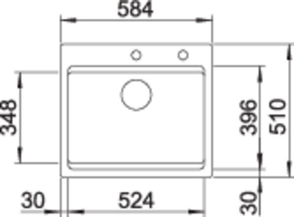 BLANCO Etagon 6 Lavello in Ceramica PuraPlus® Sopratop - Basalto - 1 Vasca - Dimensioni 584 x 510 mm - Profondità Vasca 220 mm