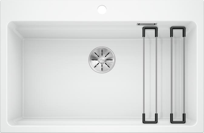 Blanco Etagon 8 Lavello Sopratop 1 Vasca in Silgranit® Bianco - 780 x 510 mm, Profondità 220 mm, Base 80 cm