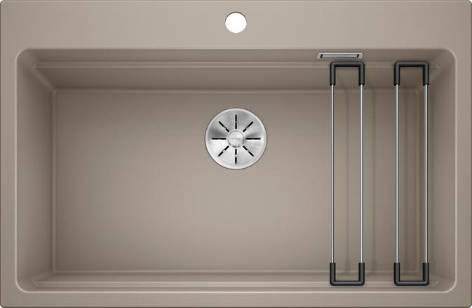 Blanco Etagon 8 Lavello Sopratop 1 Vasca in Silgranit® Tartufo - 780 x 510 mm, Profondità 220 mm, Tappo a Cestello InFino®