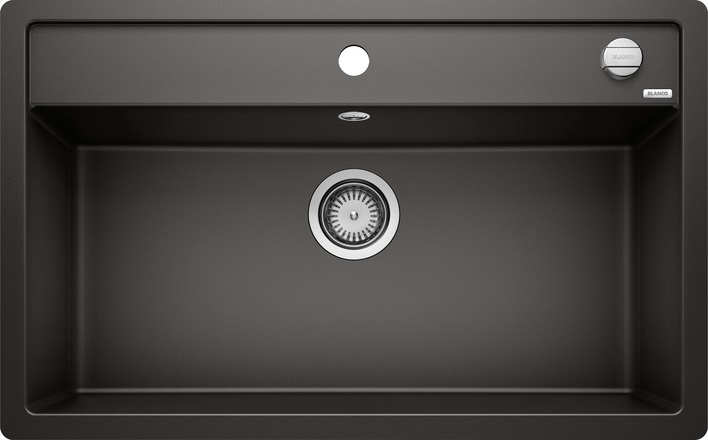 Blanco DALAGO 8-F Lavello Monovasca Filotop in Silgranit Nero - 805 x 500 mm, Profondità 190 mm, Base 80 cm