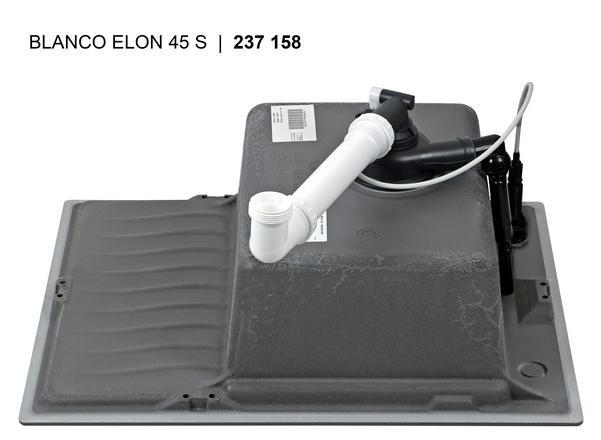 Blanco Elon 45 S Lavello Sopratop 1 Vasca 65 x 50 cm con Gocciolatoio Reversibile in Silgranit® Nero