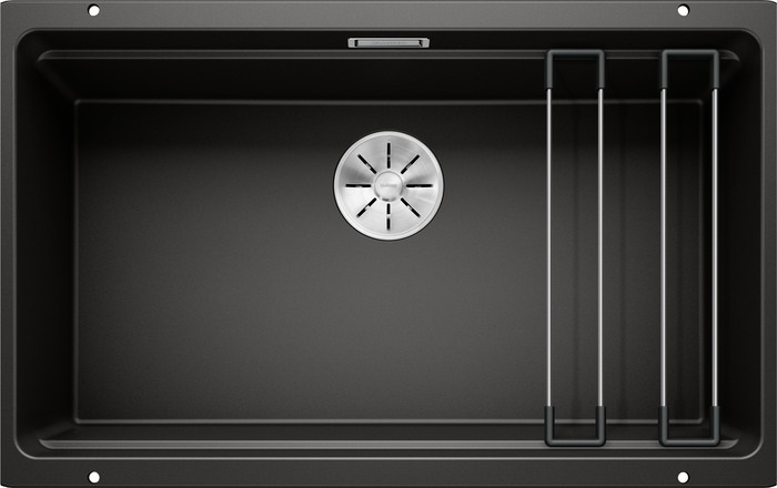 Blanco Etagon 700-U Lavello Monovasca Sottotop in Silgranit® Nero - 730 x 460 mm, Profondità Vasca 200 mm, Base 80 cm