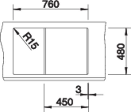 Blanco METRA 45 S Lavello in Silgranit Nero 1 Vasca con Gocciolatoio Reversibile - Dimensioni 78 x 50 cm - Profondità Vasca 205 mm - Base 45 cm