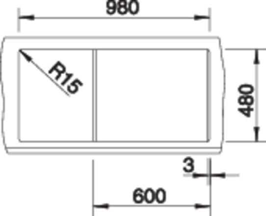 BLANCO METRA 6 S Lavello Sintetico 1 Vasca e 1/2 con Gocciolatoio Reversibile - Nero - Sopratop - 100 x 50 cm - Silgranit PuraDur