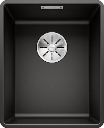 BLANCO SUBLINE 320-F Lavello Filotop 35 x 43 cm in Silgranit® Nero con 1 Vasca e Piletta 3½