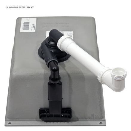 BLANCO SUBLINE 320-F Lavello Filotop 35 x 43 cm in Silgranit® Nero con 1 Vasca e Piletta 3½