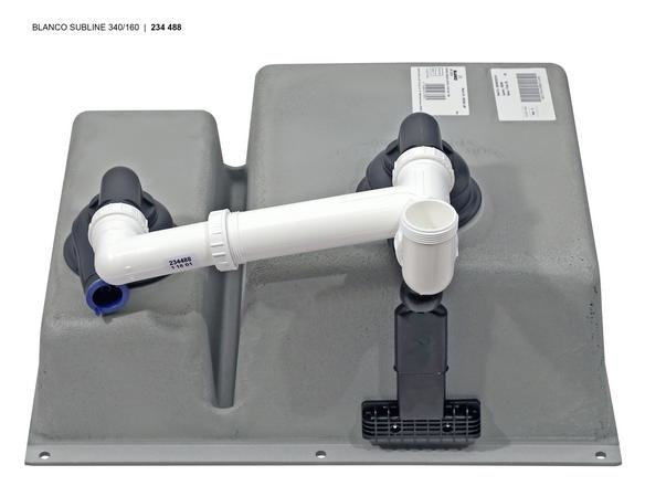 BLANCO SUBLINE 340/160-U Lavello Sottotop 1 Vasca e 1/2 in Silgranit Nero - 55.5 x 46 cm