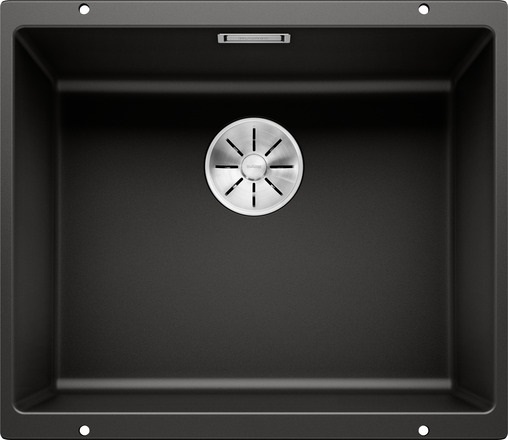 BLANCO Subline 500-U Lavello Sottotop 53 x 46 cm in Silgranit Nero con 1 Vasca, Piletta da 3½