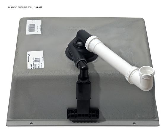 BLANCO Subline 500-U Lavello Sottotop 53 x 46 cm in Silgranit Nero con 1 Vasca, Piletta da 3½