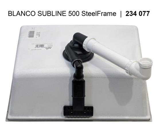 BLANCO SUBLINE 500-IF SteelFrame Lavello Monovasca in Silgranit Nero con Cornice Inox - 54.3 x 44.3 cm
