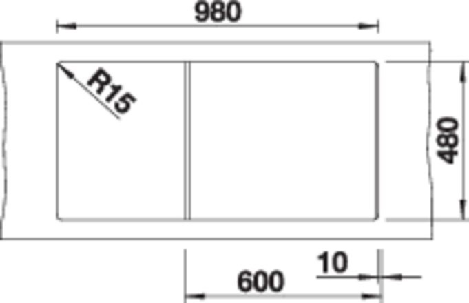 Blanco ZIA XL 6 S Lavello Nero in Silgranit con Gocciolatoio Reversibile 100x50 cm
