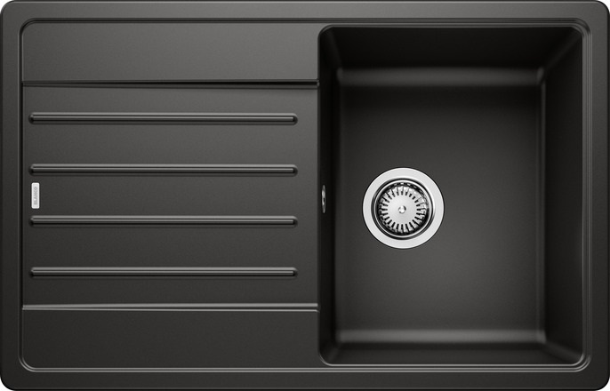 Blanco Legra 45 S Lavello Sopratop 1 Vasca Reversibile 78 x 50 cm in Silgranit Nero