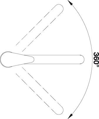 BLANCO DARAS Miscelatore Monocomando da Cucina in Silgranit® Nero - Girevole 360°, Cartuccia in Ceramica