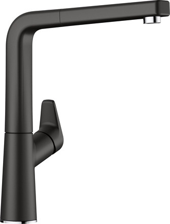 Blanco AVONA-S Miscelatore Monocomando con Doccetta Estraibile - Finitura Nero - Canna Girevole 190°