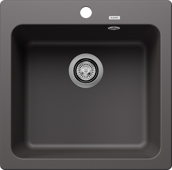 Blanco NAYA 5 Lavello Sopratop 1 Vasca in Silgranit Grigio Roccia - Dimensioni 515 x 510 mm