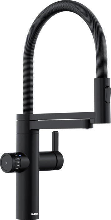 BLANCO EVOL-S PRO FILTER SYSTEM Miscelatore Semi-Professionale 3-in-1 Nero Opaco con Doccetta Estraibile e Filtro BWT