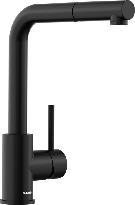Blanco MILA-S Miscelatore da Cucina Monocomando Nero Opaco con Canna Alta e Doccetta Estraibile